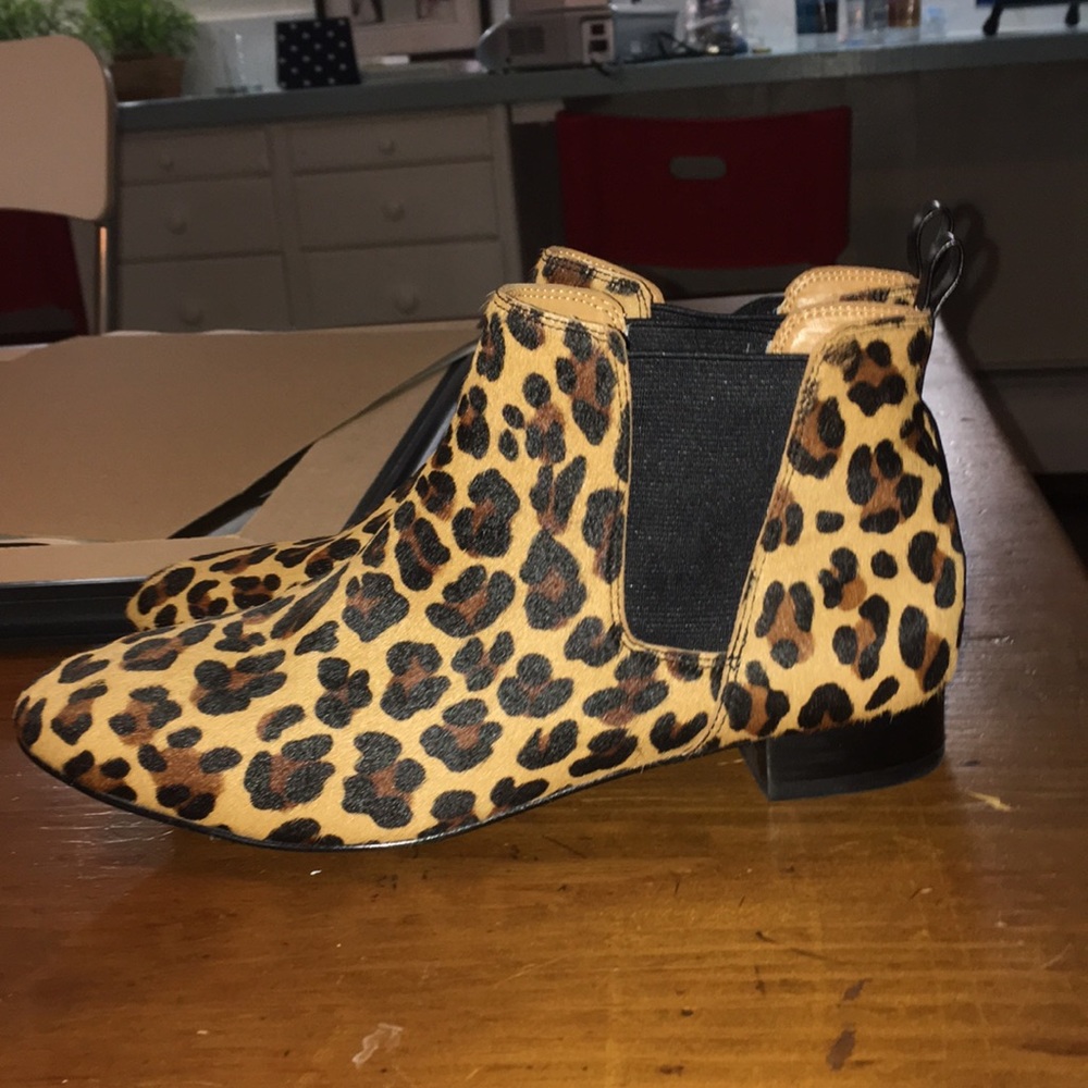 J-Crew SZ 6.5 Leopard Booties NWT - Picture 4 of 4